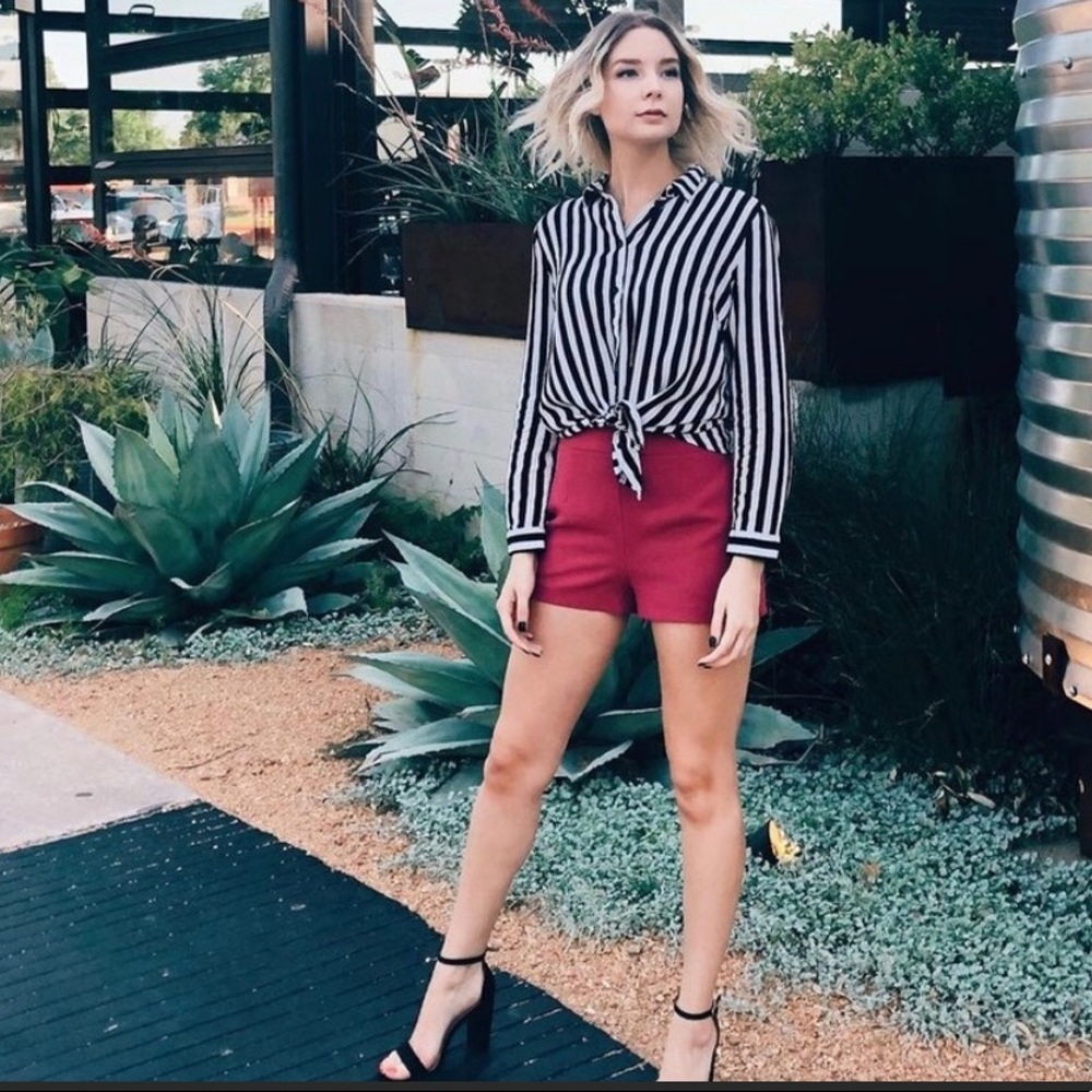 Divided Button Down Blouse